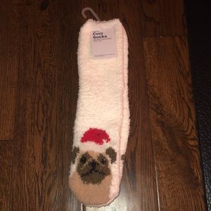 NEW fuzzy socks with dog picture